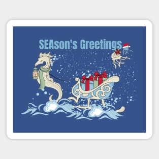 Seahorse Underwater Christmas Magnet